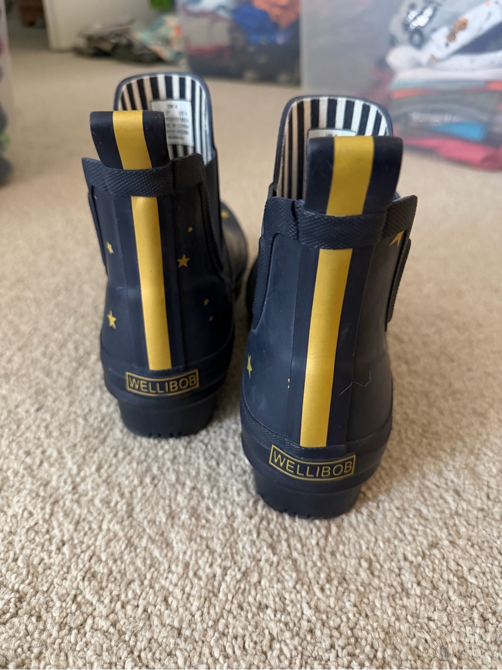 Joules Navy Star Gaze Wellibob Ankle Rain Boots Size 6 - Picture 3 of 6